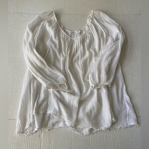 Velvet by Graham and Spencer Peasant Style Gauze Cotton Blouse Size XL